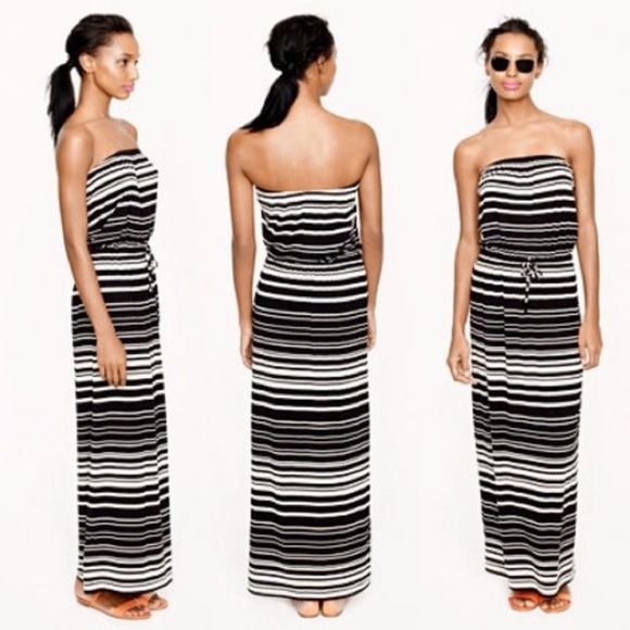 SOLD J. Crew Amie Striped Strapless Maxi Dress XS - Picture 2 of 7